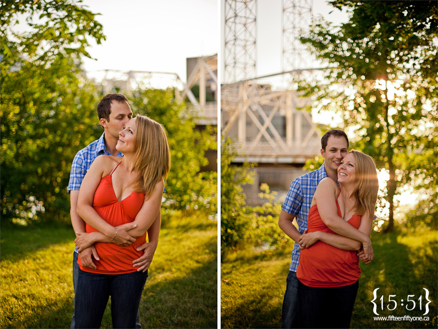 ottawa wedding photographer, engagement, summer, union street bridge