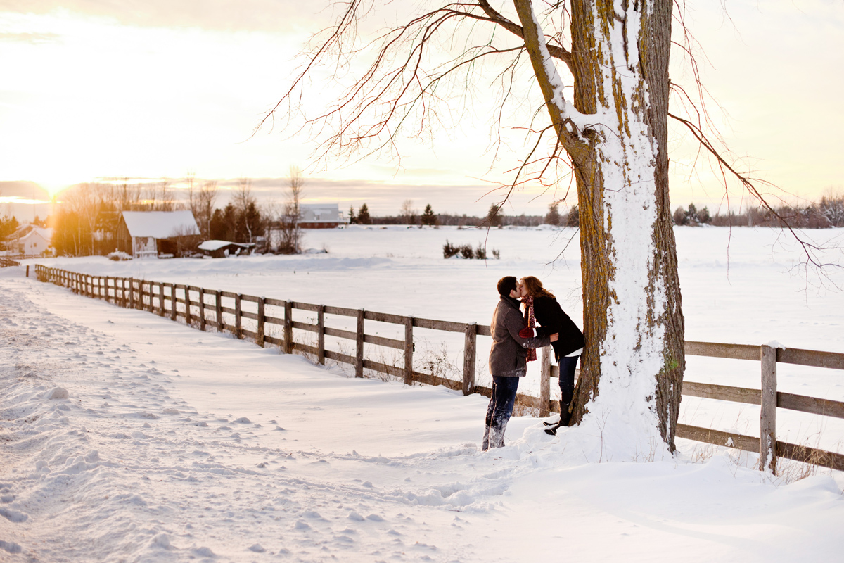 winter, engagement, ottawa, rustic, snow, kemptville