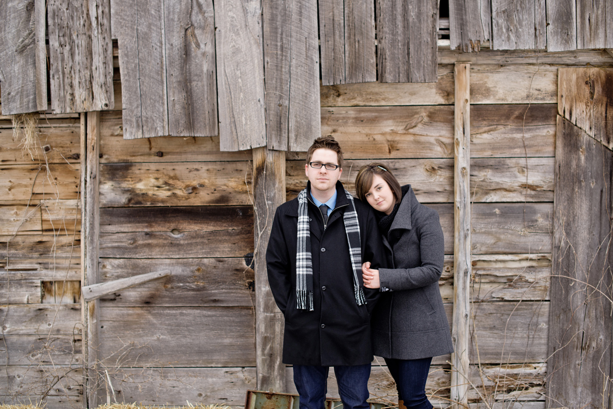 rustic, winter, engagement, kemptville