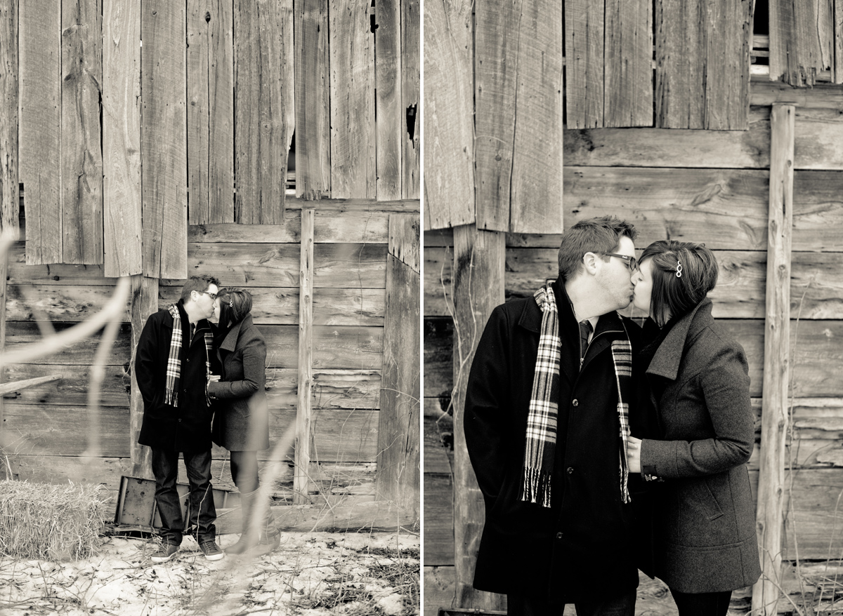 rustic, winter, engagement, kemptville