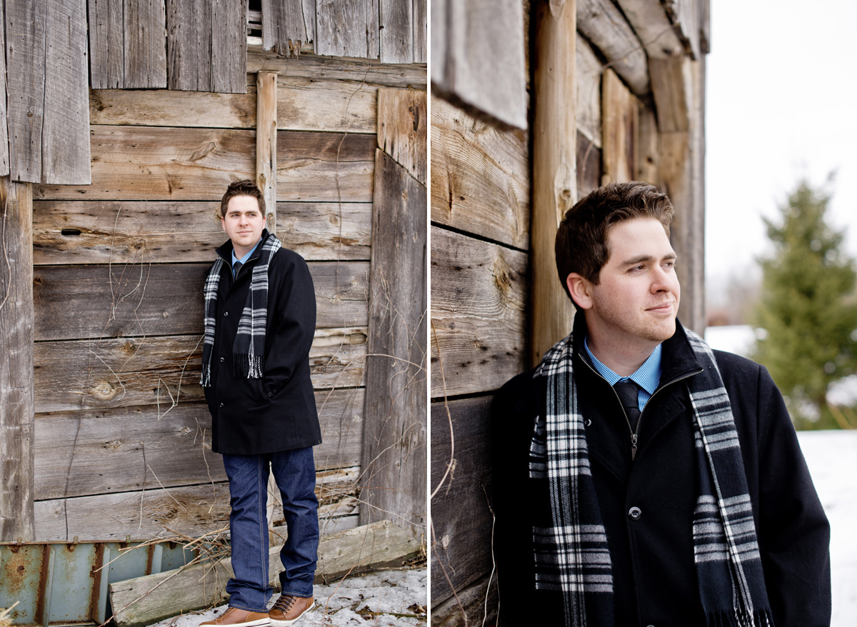 rustic, winter, engagement, kemptville