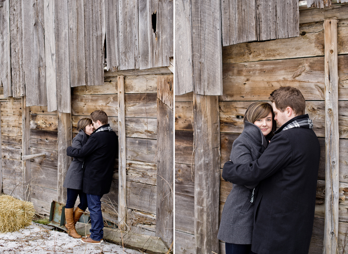 rustic, winter, engagement, kemptville