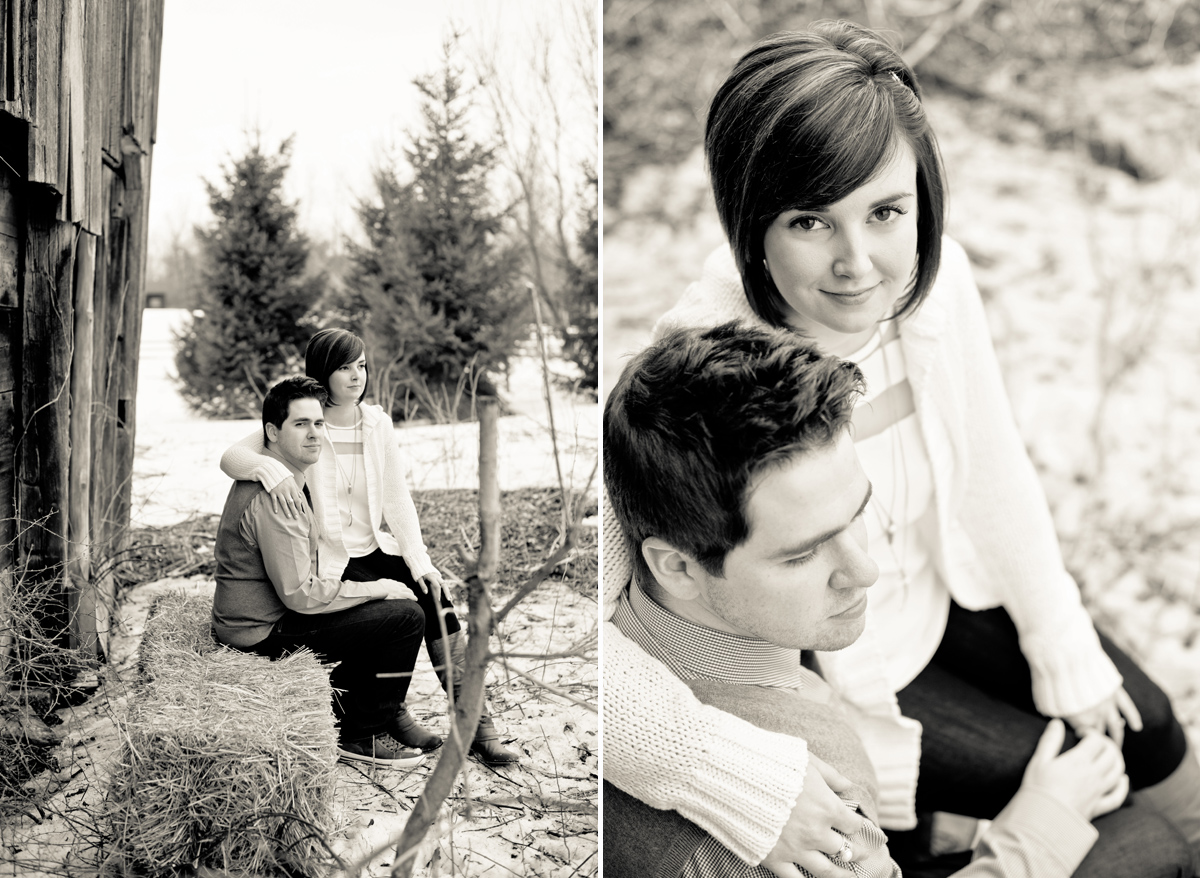 rustic, winter, engagement, kemptville