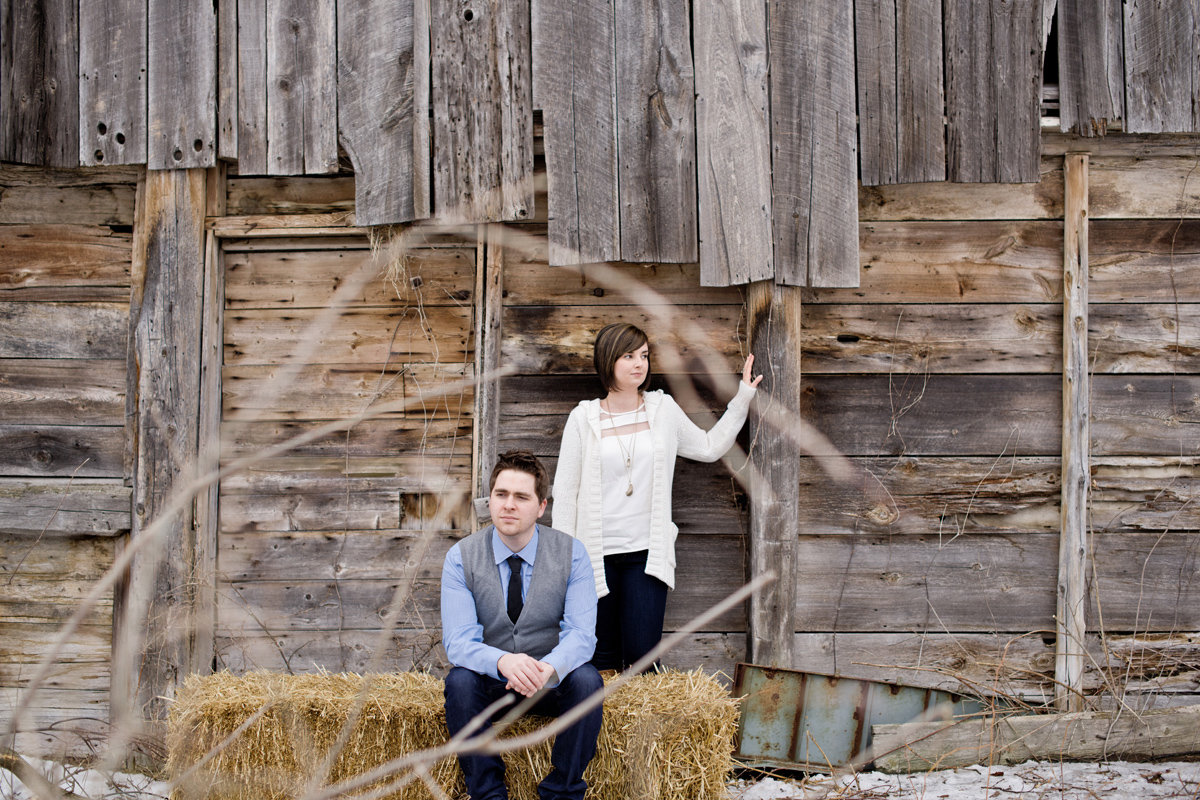 rustic, winter, engagement, kemptville