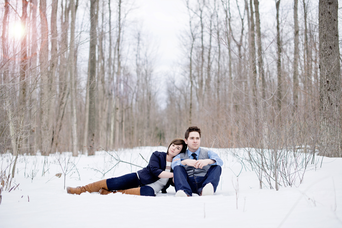 rustic, winter, engagement, kemptville