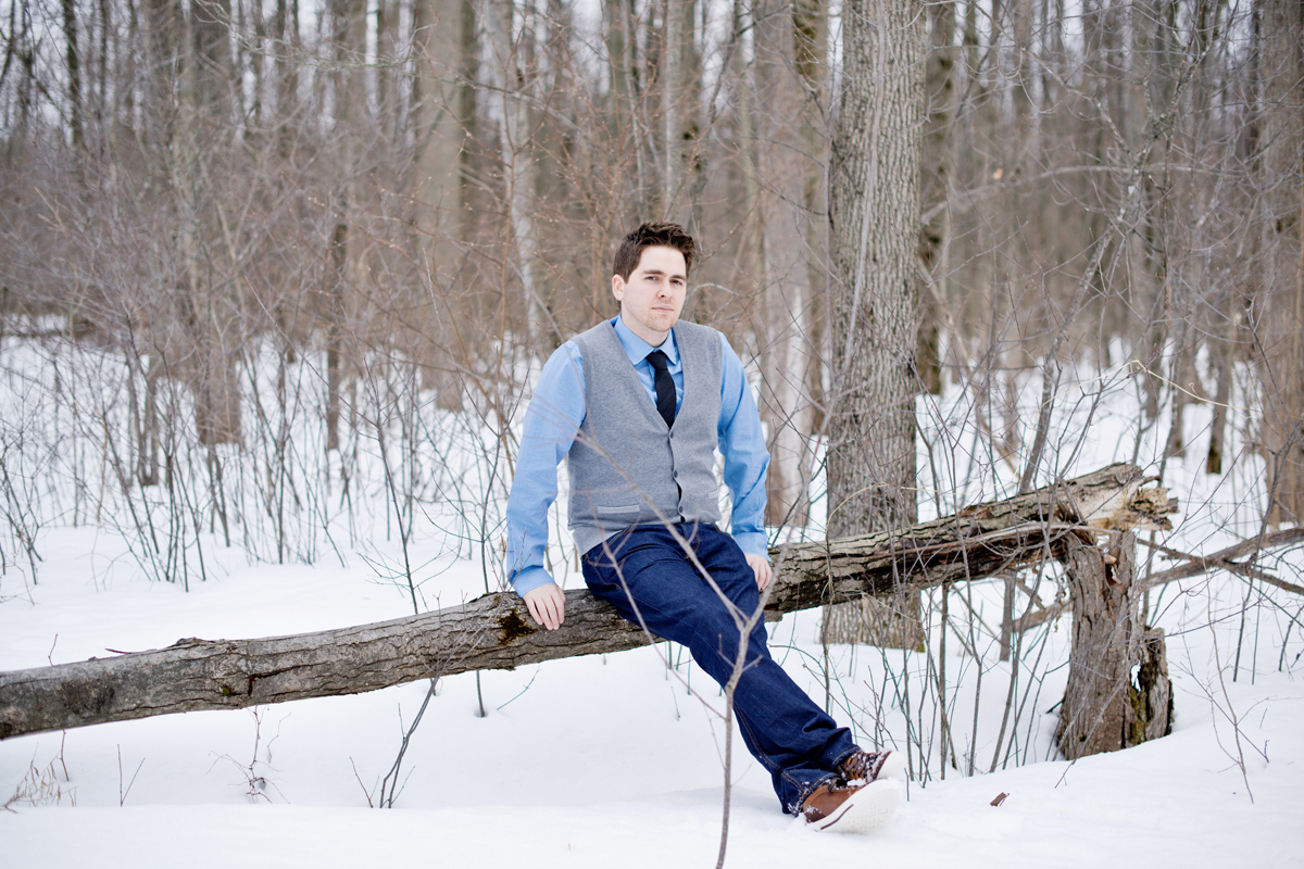 rustic, winter, engagement, kemptville