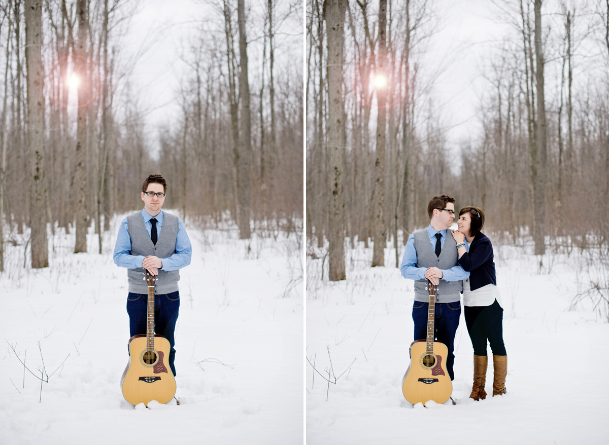 rustic, winter, engagement, kemptville