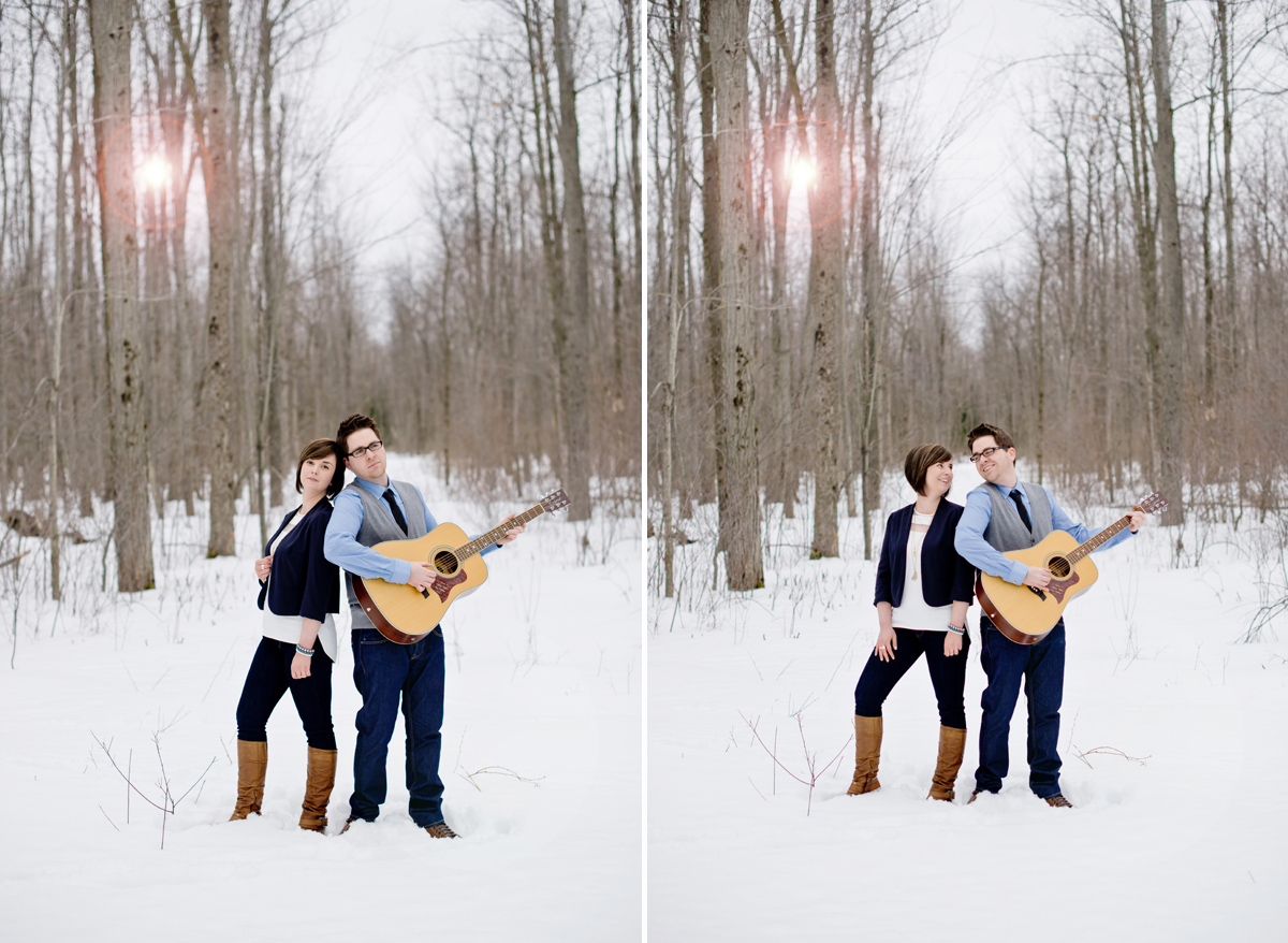 rustic, winter, engagement, kemptville