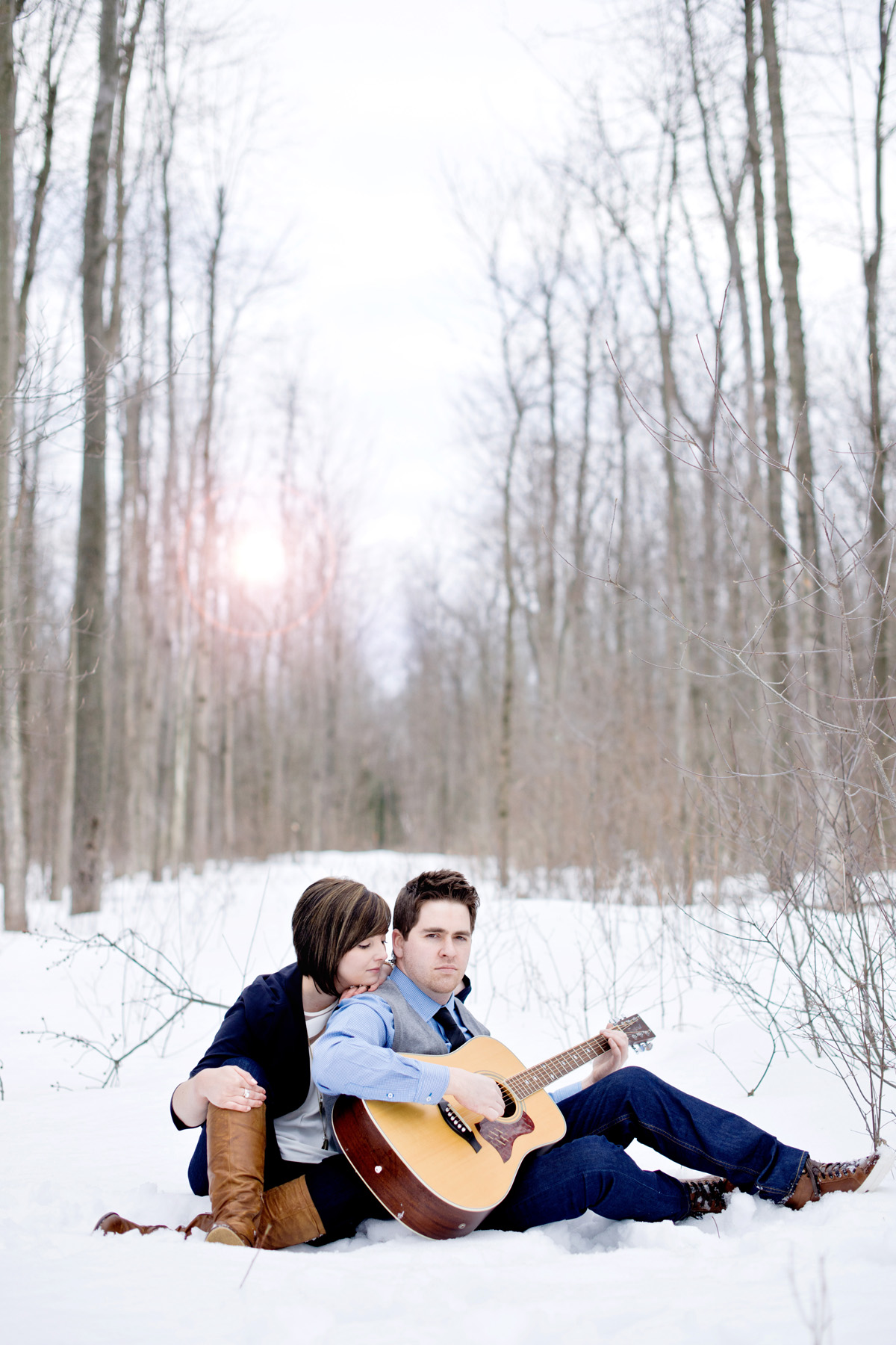 rustic, winter, engagement, kemptville